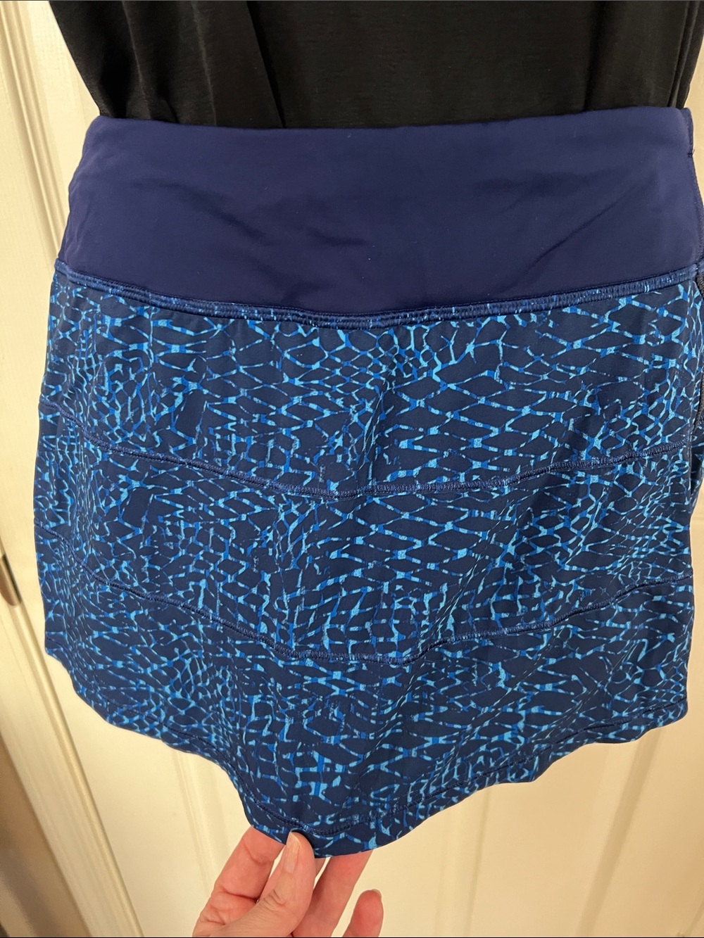 lululemon athletica Navy and Bright Blue Printed Mini Skirt